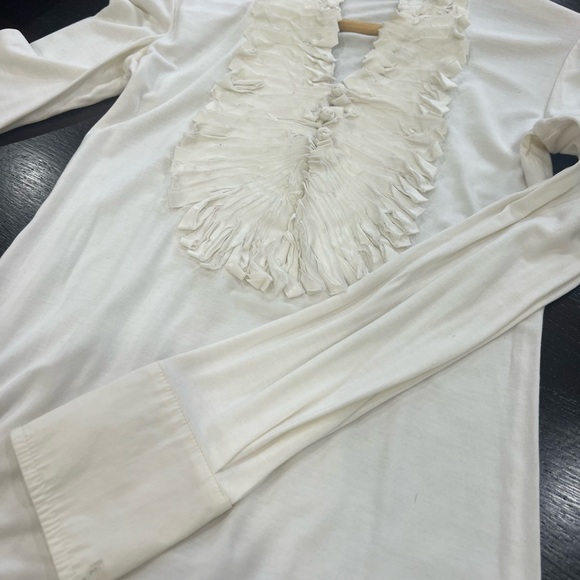BCBGMaxAzria White Ruffled Top - Picture 4 of 4